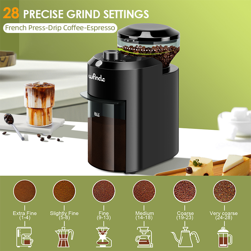 Wancle Electric Burr Coffee Gr - مراجعة Coffee Grinder Burr Flat وسعره