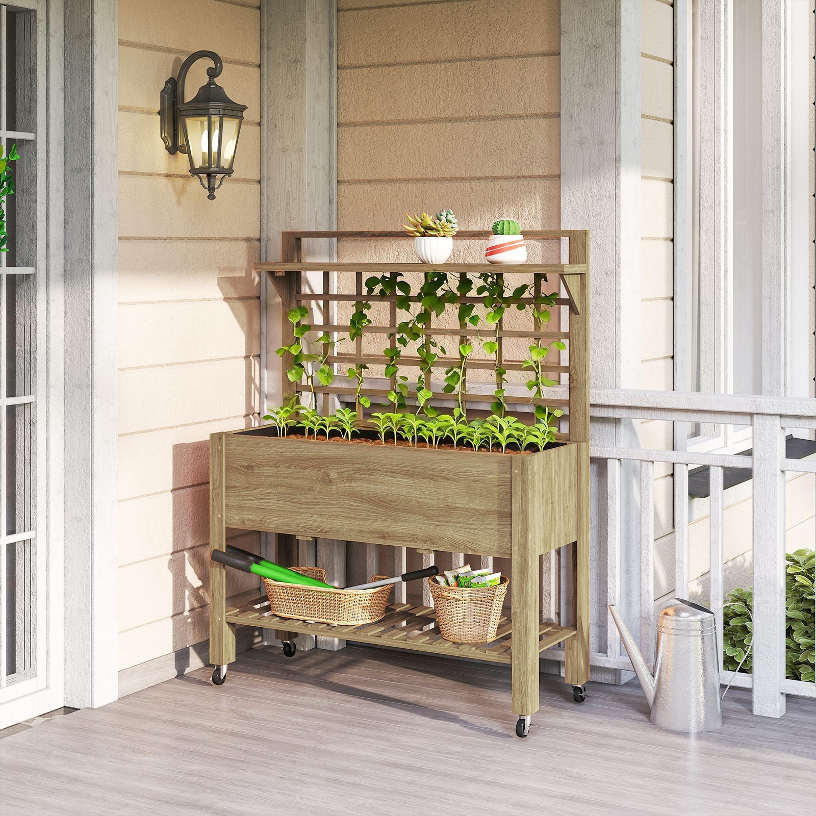 Outdoor Wooden Elevated Growin - مراجعة Coffee X وسعره