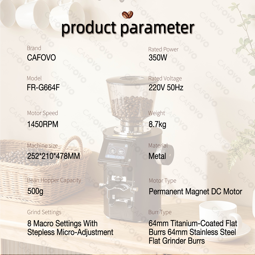 CAFOVO G664F Professional Weig - مراجعة Coffee Grinder Burr Flat وسعره