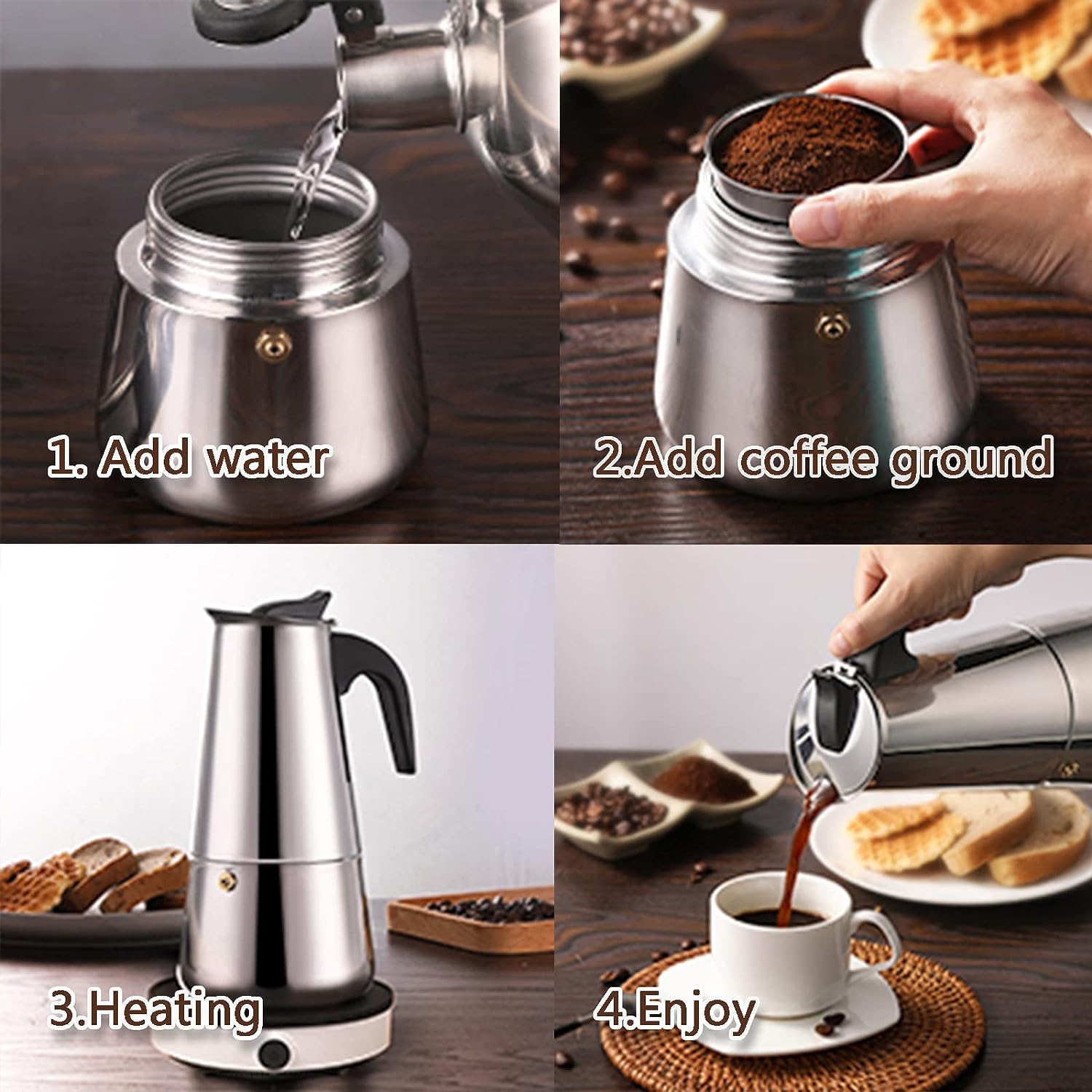 4/6/9 Cups Moka Pot Caffe Mach - مراجعة Hero Coffee Equipment وسعره