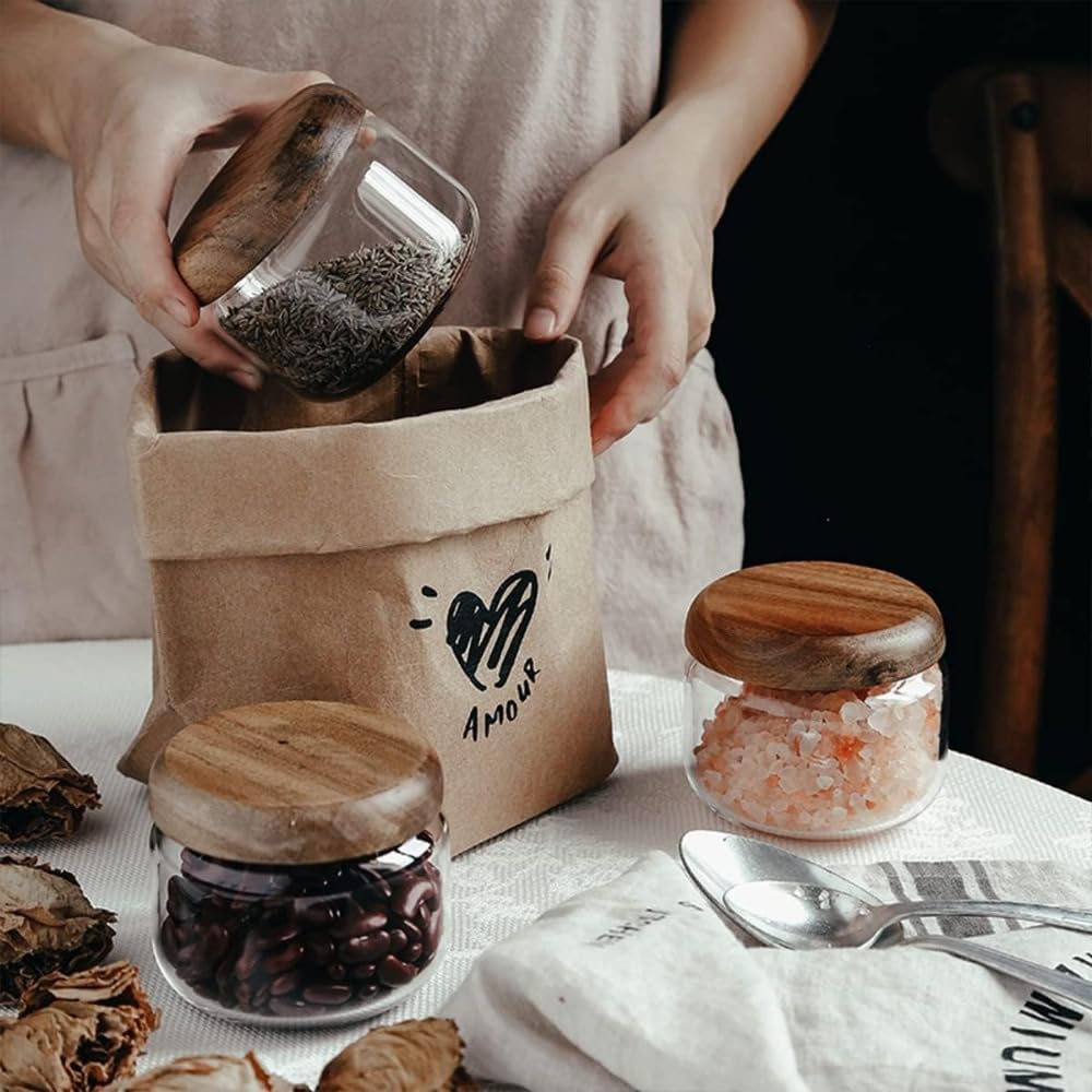 Glass Food  Containers with Wo - مراجعة Coffee X وسعره